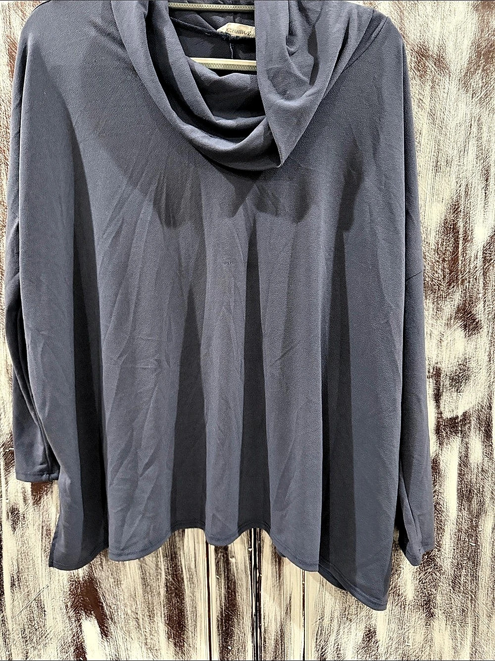 Chico'Small Tunic Cowl Neck Long Sleeve Blue Small Like New